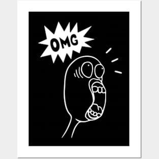 OMG funny shocked face Posters and Art